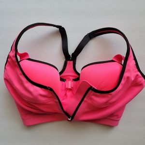 Victoria's Secret VSX 32D Pink Sports Zip Bra